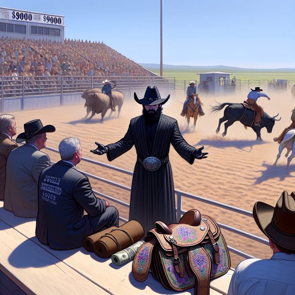 Harris County judge alleges rough treatment at rodeo; officials report $9,000 in complimentary items.