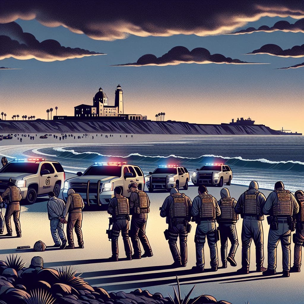 Border agents detain 23 during unsuccessful smuggling operation off California shoreline.