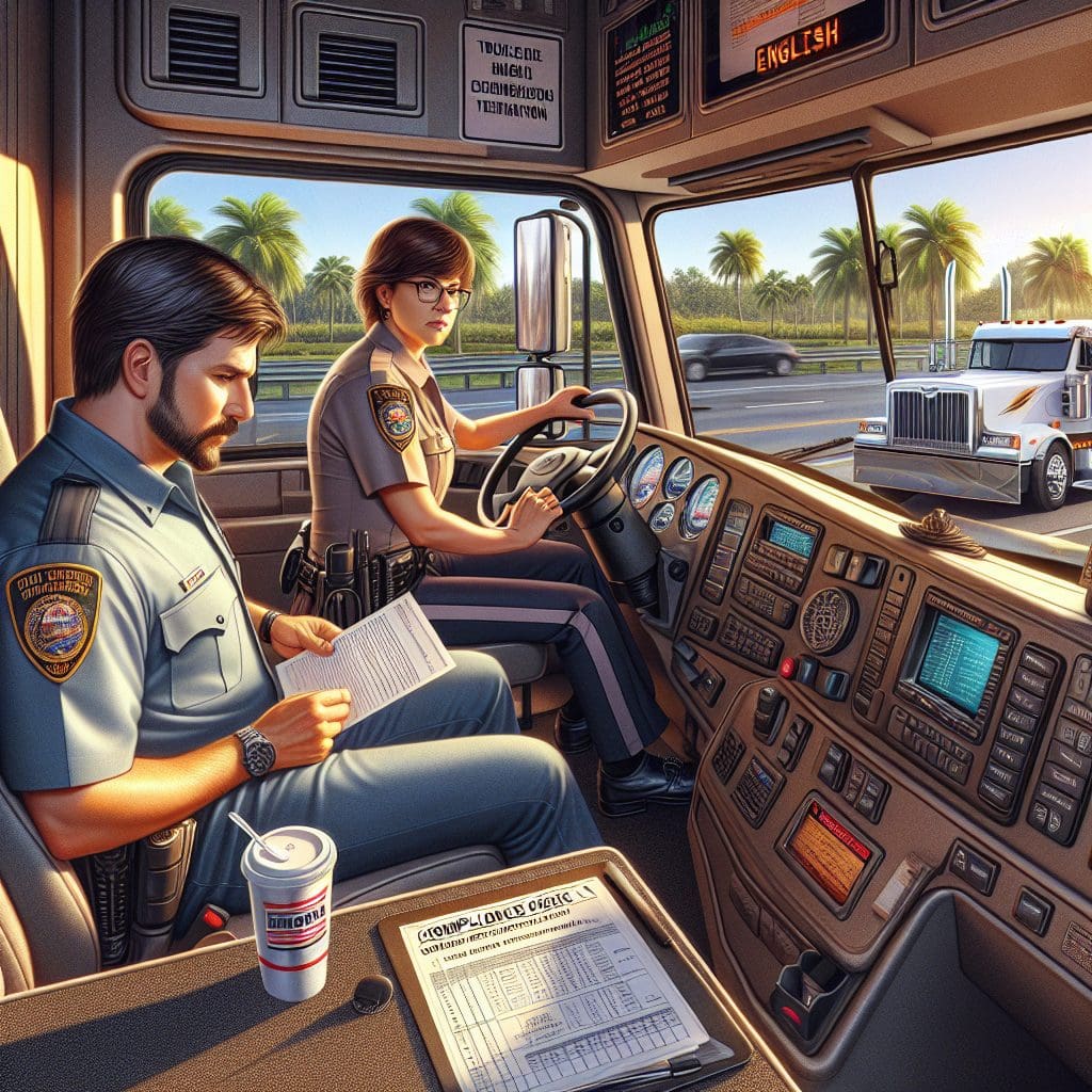 Truck Drivers Struggle with English Exams During Florida DOT Compliance Check Ride-Along