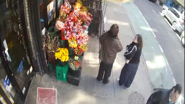 Footage captures NYC taxi veering wildly and striking two women on the sidewalk.